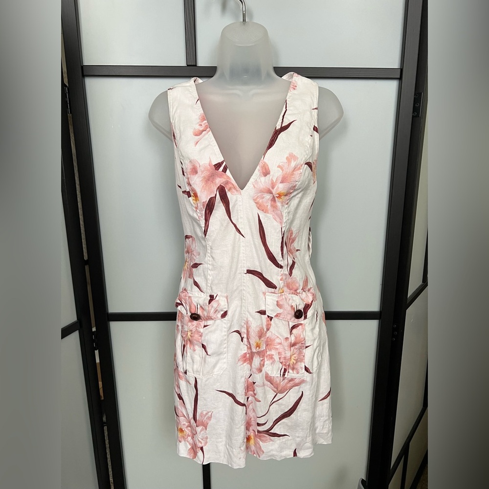 Zimmermann Size 1 Linen Dress Safari Lilly Pink White